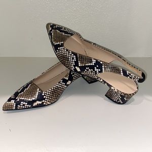 Everlane Snakeprint Slingback Heel